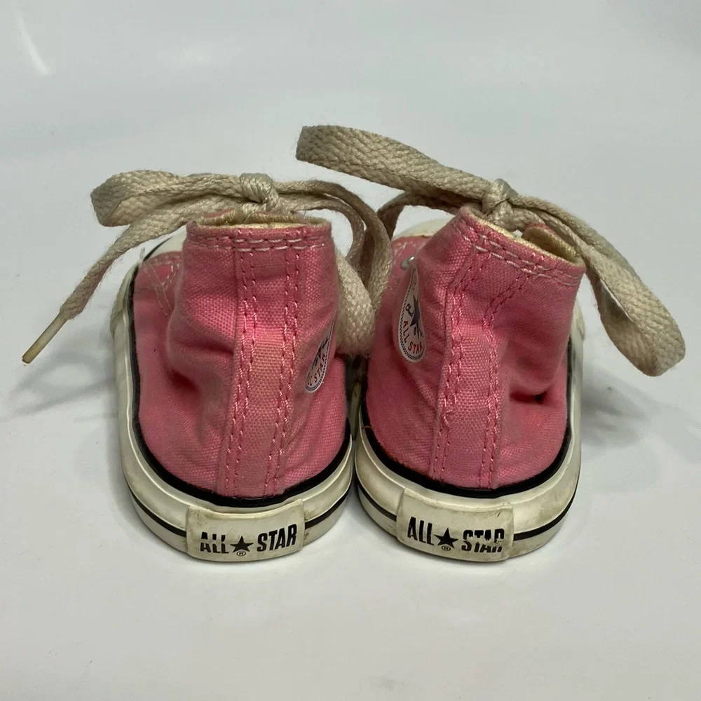 Converse all star pink hightop sneakers kids size 4‎ trendy punk casual
